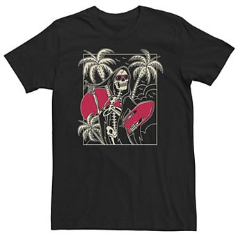Big & Tall Surfing Grim Reaper Portrait Tee