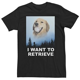 Big & Tall "I Want To Retrieve" Golden Retriever Portrait Tee