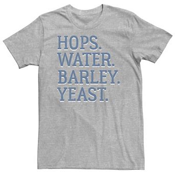 Big & Tall Drinking "Hops Water Barley Yeast" Tee