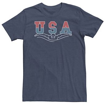 Big & Tall USA Swimmer Outline Tee