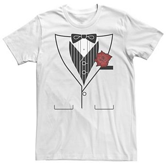 Big & Tall Tuxedo Outline Rose Funny Costume Tee