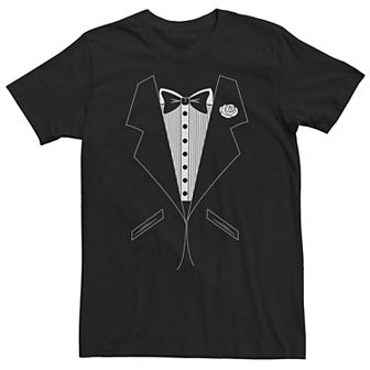 Big & Tall Basic Black Tux Outline Funny Costume Tee