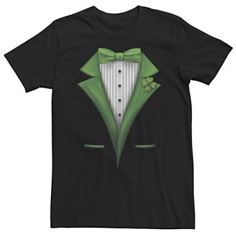 Big & Tall St. Patrick's Day Clover Classic Tux Funny Costume Tee