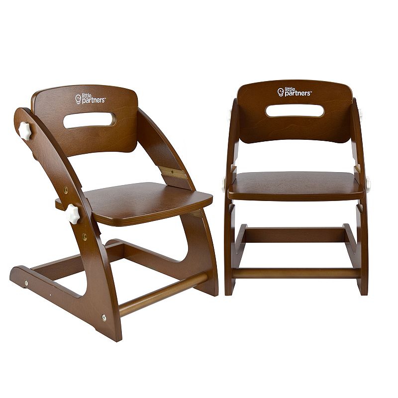 Little Partners 2 Pack Grow With Me Chairs, Dark Brown