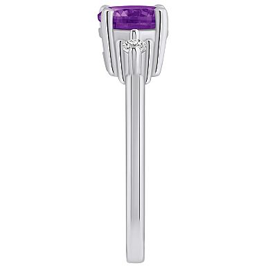 Alyson Layne 14k White Gold Round Amethyst & Diamond Accent Ring