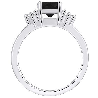 Alyson Layne 14k White Gold Round Black Onyx & Diamond Accent Ring