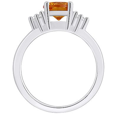 Alyson Layne 14k White Gold Round Citrine & Diamond Accent Ring