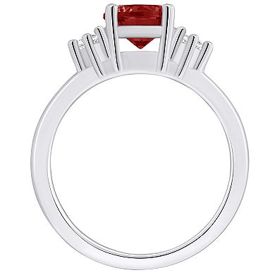 Alyson Layne 14k White Gold Round Garnet & Diamond Accent Ring