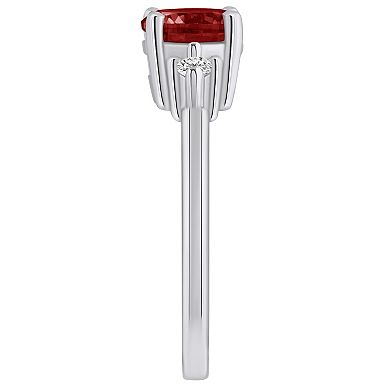 Alyson Layne 14k White Gold Round Garnet & Diamond Accent Ring