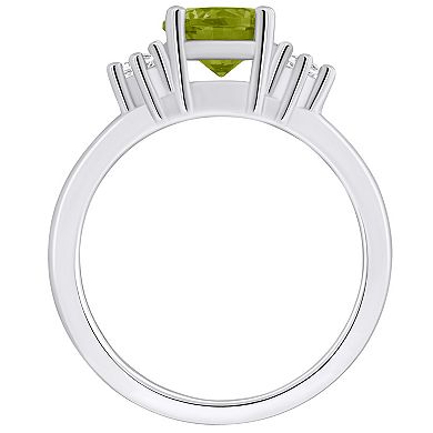 Alyson Layne 14k White Gold Round Peridot & Diamond Accent Ring
