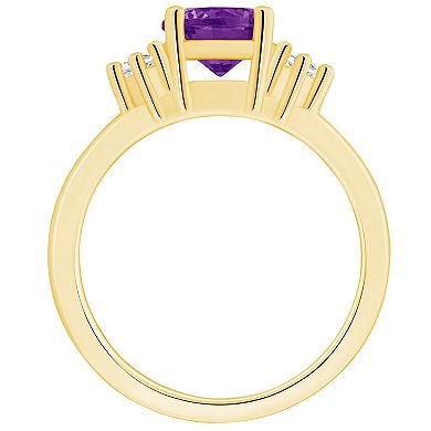 Alyson Layne 14k Gold Round Amethyst & Diamond Accent Ring