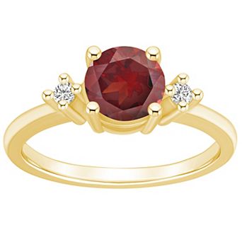 Alyson Layne 14k Gold Round Garnet & Diamond Accent Ring
