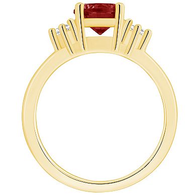 Alyson Layne 14k Gold Round Garnet & Diamond Accent Ring