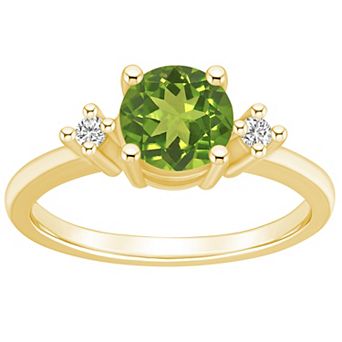 Alyson Layne 14k Gold Round Peridot & Diamond Accent Ring