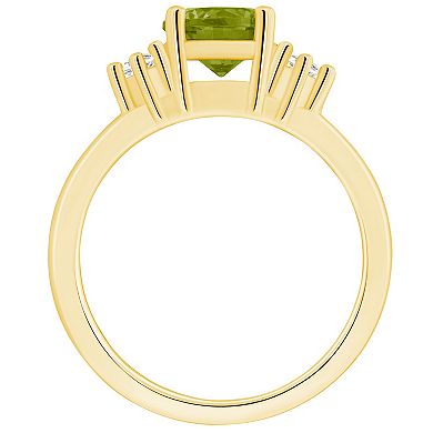 Alyson Layne 14k Gold Round Peridot & Diamond Accent Ring