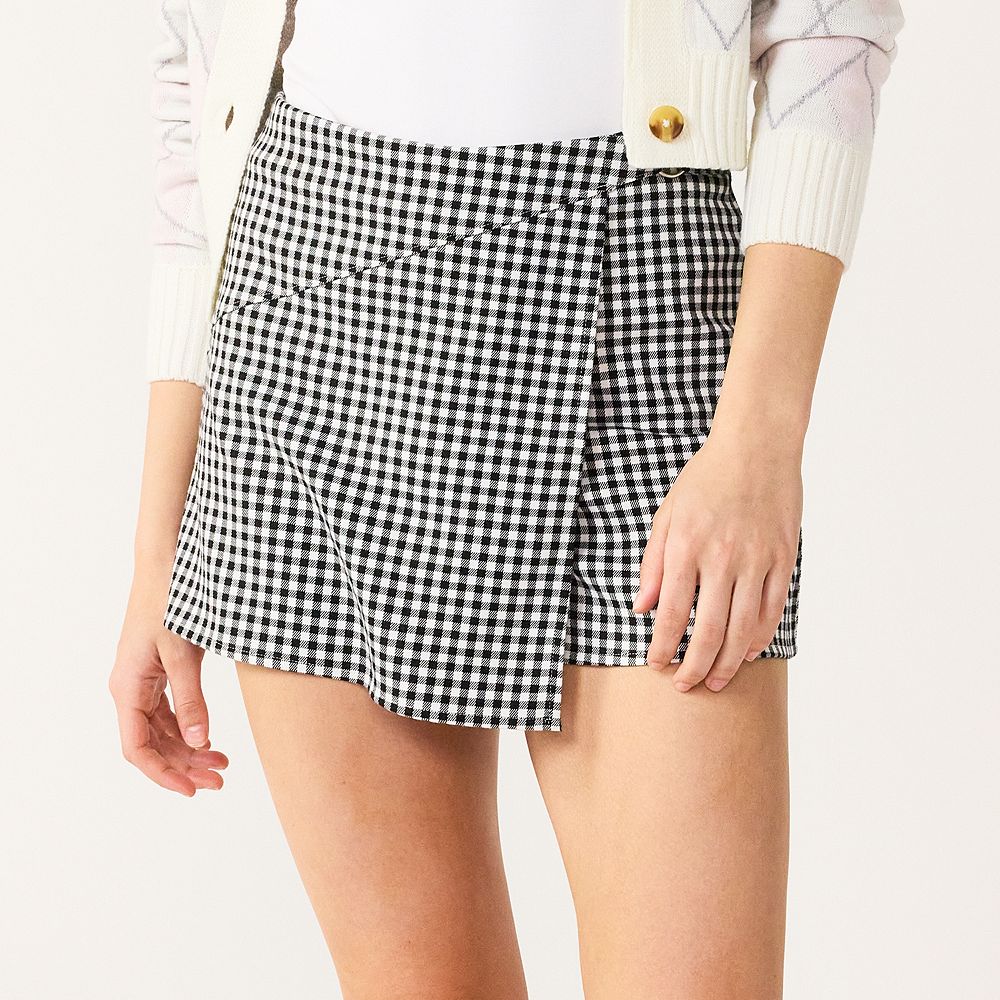 Wrap Checkerboard Mini Skort