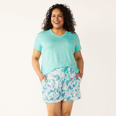 Plus Size Croft & Barrow® 3-Piece Pajama Top, Pajama Shorts & Pajama Skimmers Sleep Set