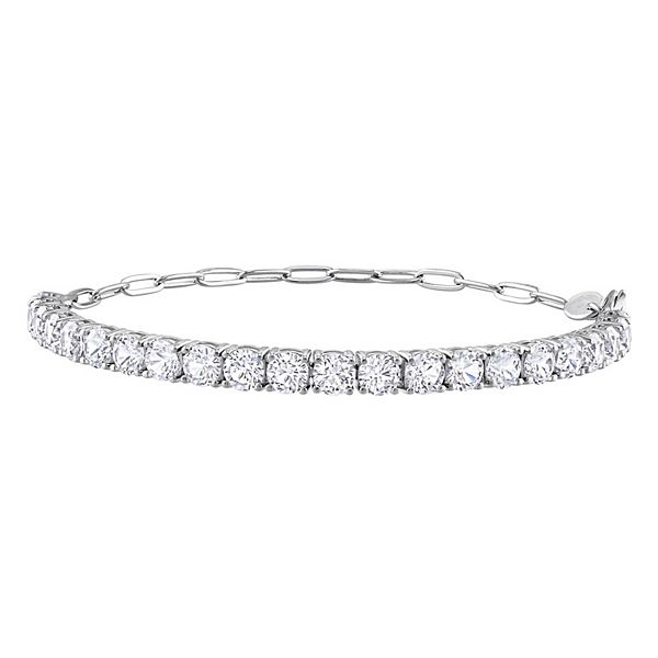 Stella Grace Sterling Silver LabCreated White Sapphire Semi Tennis
