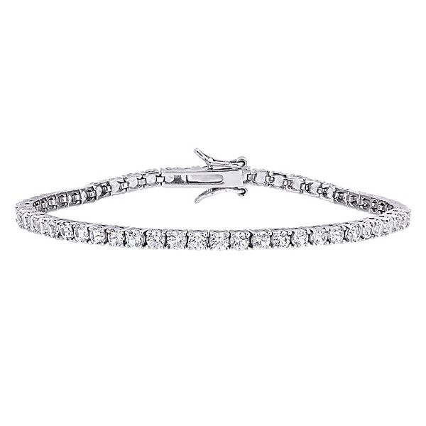 Stella Grace Sterling Silver LabCreated White Sapphire Tennis Bracelet