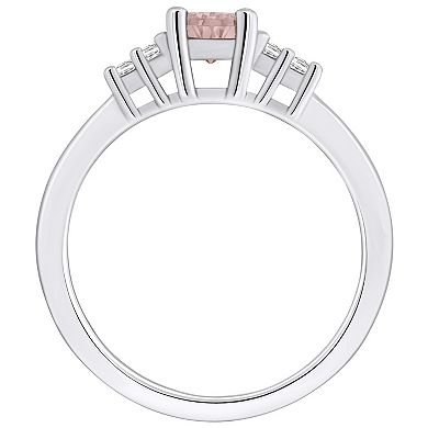 Alyson Layne 14k White Gold Pear Shape Morganite & 1/5 Carat T.W. Diamond Ring