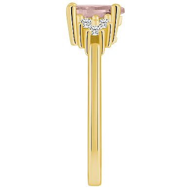 Alyson Layne 14k Gold Pear Shape Morganite & 1/5 Carat T.W. Diamond Ring