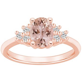 Alyson Layne 14k Rose Gold Oval Morganite & 1/5 Carat T.W. Diamond Ring