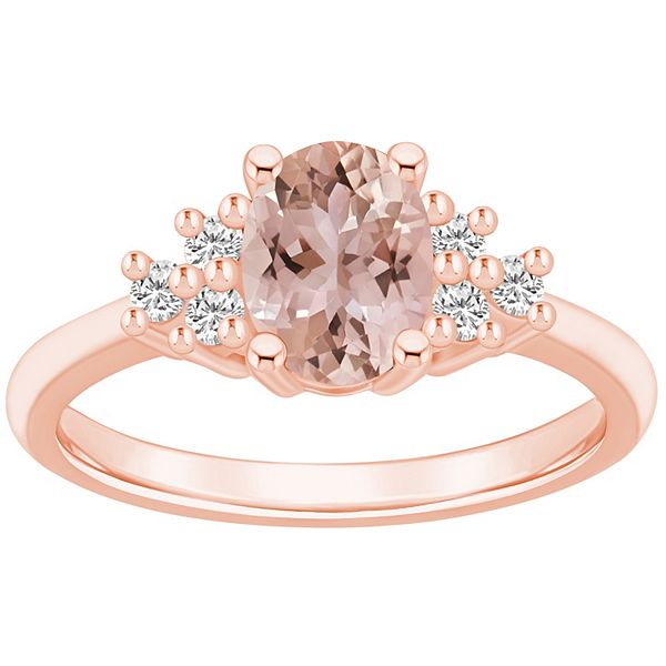 Sterling Silver Rose Gold Plated Pink Morganite CZ Ring Size 5/6/7/8/9/10 Sterling Silver Rose Gold Plated Pink Morganite CZ Ring Size 5/6/7/8/9/10