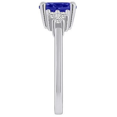 Alyson Layne 14k White Gold Oval Tanzanite & 1/5 Carat T.W. Diamond Ring