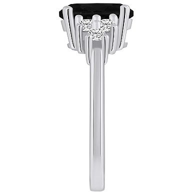 Alyson Layne 14k White Gold Oval Black Onyx & 1/3 Carat T.W. Diamond Ring