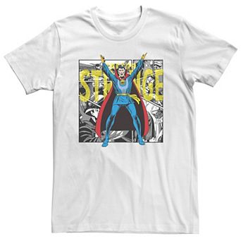 Big & Tall Marvel Doctor Strange Portrait Comic Panels Tee