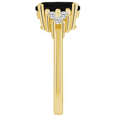 Alyson Layne 14k Gold Oval Black Onyx & 1/3 Carat T.W. Diamond Ring