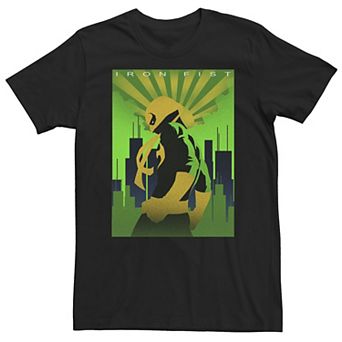 Big & Tall Marvel Iron Fist Art Deco Texture Poster Tee