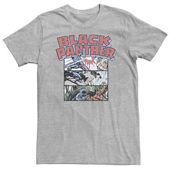 Big & Tall Marvel Black Panther Retro Comic Stacked Panel Art Tee