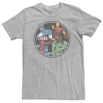 Big & Tall Marvel Avengers Classic Circle Group Shot Poster Tee
