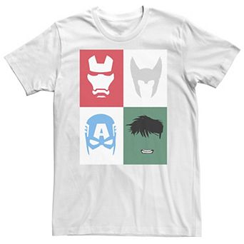 Big & Tall Marvel Avengers Classic Group Shot Silhouettes Poster Tee