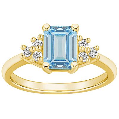 Alyson Layne 14k Gold Emerald-Cut Aquamarine 1/5 Carat