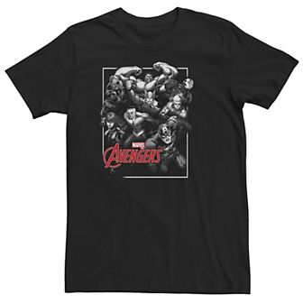 Big & Tall Marvel The Avengers Assemble Group Shot Family Photo Tee