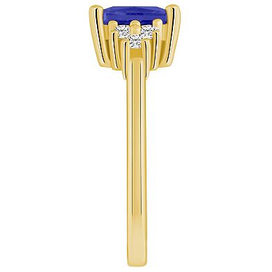 Alyson Layne 14k Gold Emerald-Cut Tanzanite & 1/5 Carat T.W. Diamond Ring