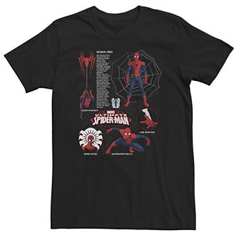 Big & Tall Marvel Spider-Man Spidey Schematic Diagram Tee