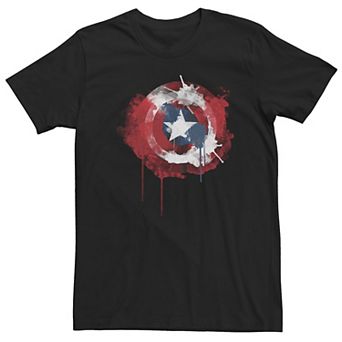 Big & Tall Marvel Captain America Avengers Shield Watercolor Tee