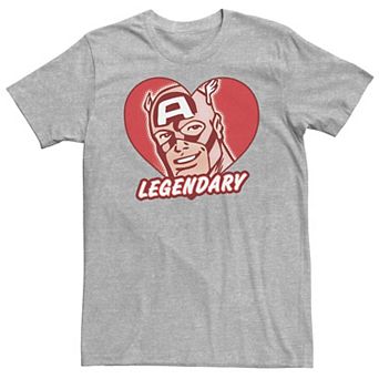 Big & Tall Marvel Captain America Legendary Heart-Shaped Portrait Tee