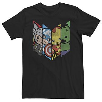 Big & Tall Marvel The Avengers Kawaii Chevron Tee