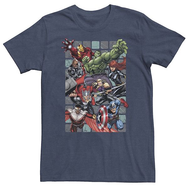 Big & Tall Marvel Group Action Poster Tee