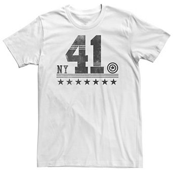 Big & Tall Marvel New York '41 Captain America Line Of Stars Poster Tee