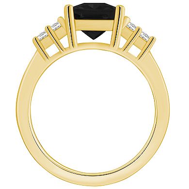Alyson Layne 14k Gold Emerald-Cut Black Onyx & 1/3 Carat T.W. Diamond Ring