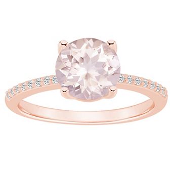 Alyson Layne 14k Rose Gold Round Morganite & 1/10 Carat T.W. Diamond Ring