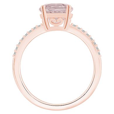 Alyson Layne 14k Rose Gold Round Morganite & 1/10 Carat T.W. Diamond Ring