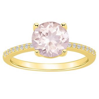 Alyson Layne 14k Gold Round Morganite & 1/10 Carat T.W. Diamond Ring