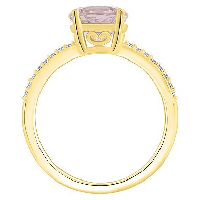 Alyson Layne 14k Gold Round Morganite & 1/10 Carat T.W. Diamond Ring