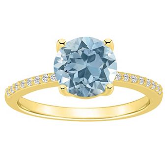 Alyson Layne 14k Gold Sky Blue Topaz & 1/10 Carat T.W. Diamond Ring